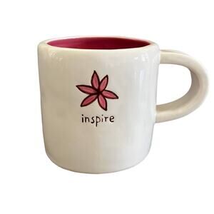 Vintage 2008 Starbucks Coffee Inspire Hand Painted Pink Flower Mug Cup 10oz